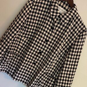 Rena Rowan Ladies VTG 85% Wool Monochrome Black/White  Checkered Blazer. Sz 18W